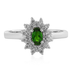 Anello in argento con Diopside Russo