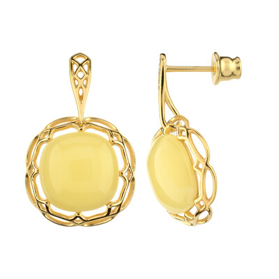 Orecchini in argento con Ambra Milky Baltica (dagen)
