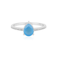 Anello in argento con Calcedonio Blu