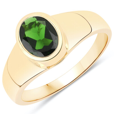 Anello in oro con Diopside Russo