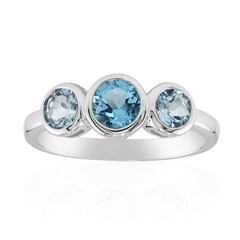 Anello in argento con Topazio Blu Svizzero