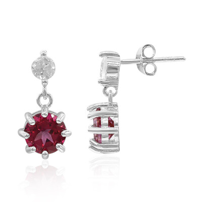 Orecchini in argento con Topazio Mistico Rosa Acceso
