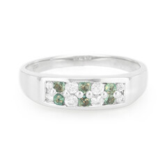 Anello in argento con Alessandrite Brasiliana e Zaffiro Bianco