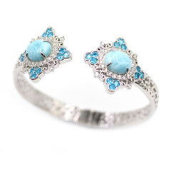 Bracciale in argento con Larimar (Dallas Prince Designs)
