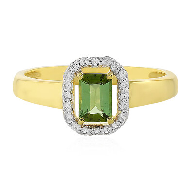 Anello in argento con Tormalina Verde