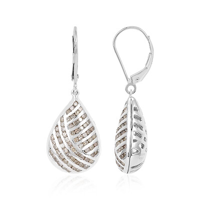 Orecchini in oro con Diamante Cioccolato I3  (KM by Juwelo)