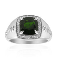Anello in argento con Diopside Russo