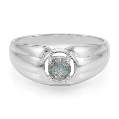Anello da uomo in argento con Spectrolite
