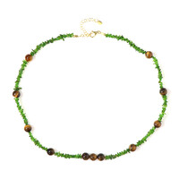 Collana in argento con Diopside Russo (Riya)