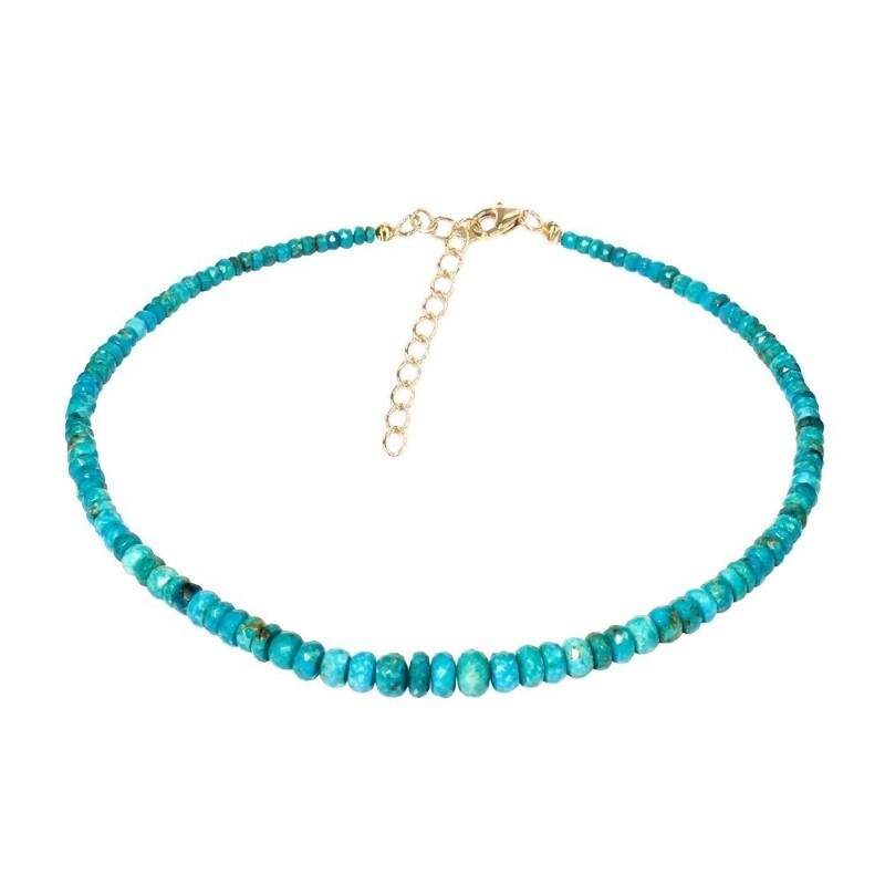 COLLANA turchese e nera con pendente staccabile, collana estiva, co