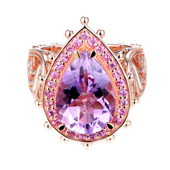 Anello in argento con Ametista Rose de France (Dallas Prince Designs)
