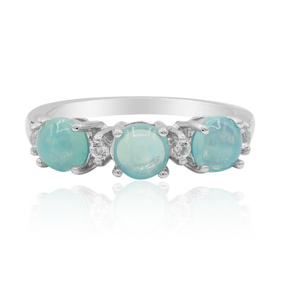 Anello in argento con Opale Blu Caraibico