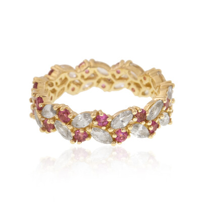 Anello in oro con Rubellite Brasiliana AAA (de Melo)