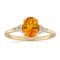 Anello in oro con Zaffiro Arancione Ban Ka Cha