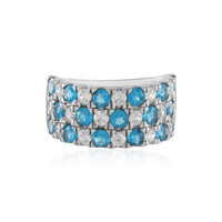Anello in argento con Apatite Blu Neon