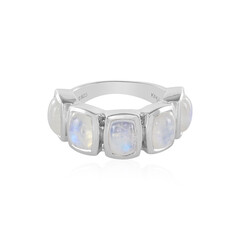 Anello in argento con Pietra di Luna Arcobaleno (KM by Juwelo)
