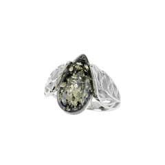 Anello in argento con Ambra Baltica