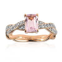 Anello in oro con Berillo Rosa non riscaldato