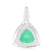 Ciondolo in argento con Calcedonio Verde