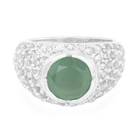 Anello in argento con Calcedonio Verde