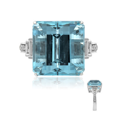 Anello in oro con Acquamarina Brasiliana AAA (CIRARI)