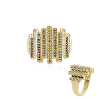 Anello in argento con Diamante Blu I3