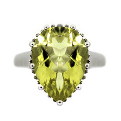 Anello in argento con Quarzo Ouro Verde