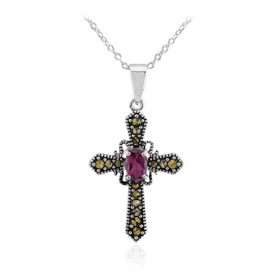 Collana in argento con Rodolite