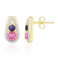 Orecchini in argento con Zaffiro Rosa del Madagascar