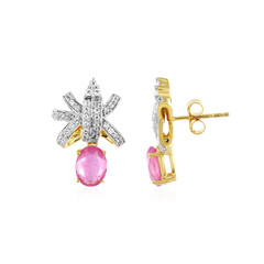 Orecchini in argento con Zaffiro Rosa del Madagascar