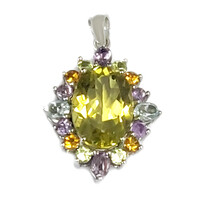 Ciondolo in argento con Quarzo Ouro Verde