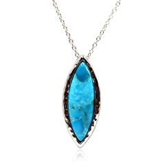 Collana in argento con Turchese Kingman Mohave Blu (Faszination Türkis)