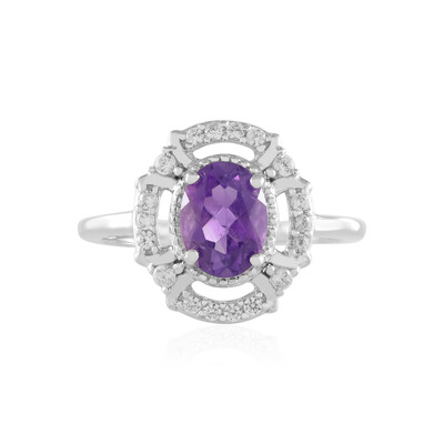 Anello in argento con Ametista Zambiana