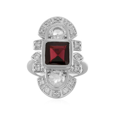 Anello in argento con Granato Mozambico