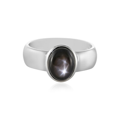 Anello in argento con Zaffiro Stellato Nero
