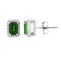 Orecchini in argento con Diopside Russo