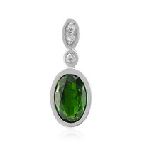 Ciondolo in argento con Diopside Russo