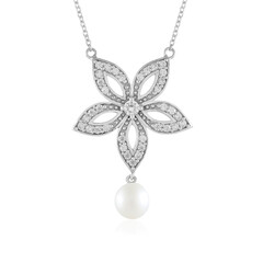 Collana in argento con Perla d'Acqua Dolce Bianca