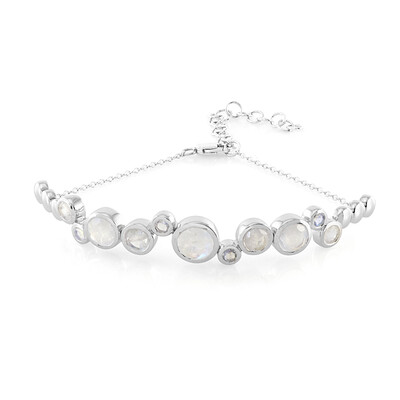 Bracciale in argento con Pietra di Luna Arcobaleno (KM by Juwelo)