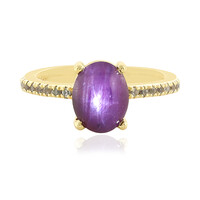 Anello in argento con Rubino Stellato Channapatna