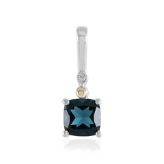 Ciondolo in argento con Topazio Blu Londra (Granulieren)