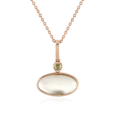 Collana in argento con Pietra di Luna Verde (KM by Juwelo)