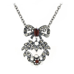 Collana in argento con Granato Mozambico