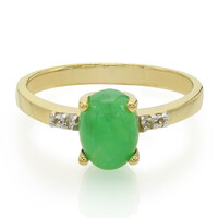 Anello placcato in oro con Crisoprasio Imperiale