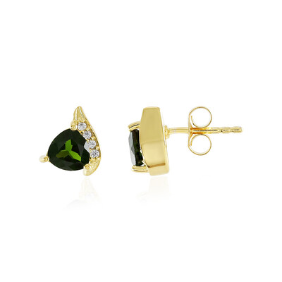 Orecchini in argento con Diopside Russo
