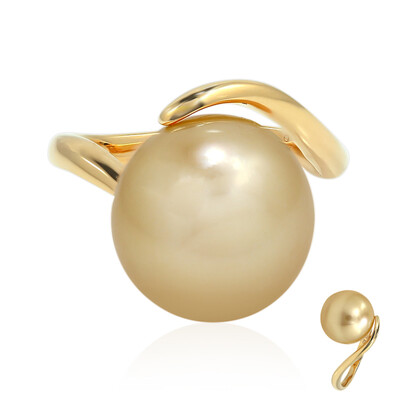 Anello in oro con Perla Dorata dei Mari del Sud (TPC)