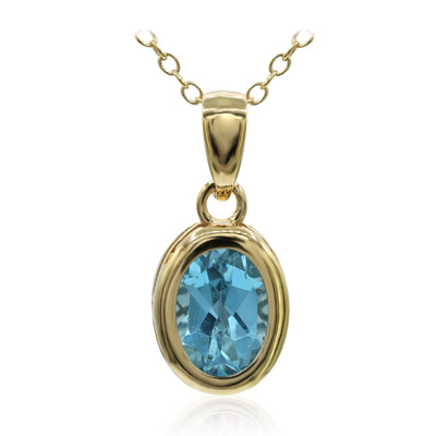 Collana in argento con Topazio Blu Svizzero