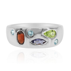 Anello in argento con Granato Mozambico