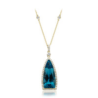 Collana in oro con Topazio Blu Londra