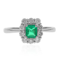 Anello in platino con Smeraldo Zambia AAA (CIRARI)